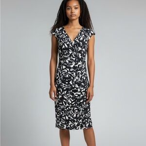 Lauren Ralph Lauren Dress Womens Blue Floral Short Sleeve Stretch Jersey Knit